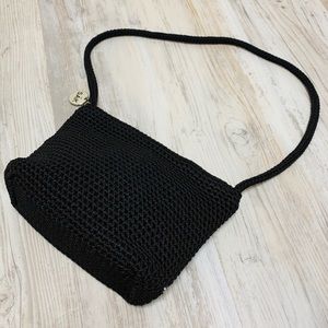 The Sak Classic Crochet Black Shoulder Bag